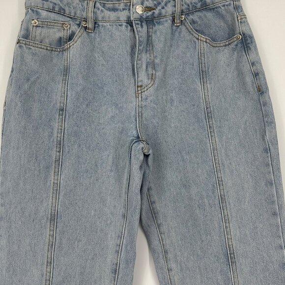 Adika Light Wash Front Seam Flare Jeans with Star Back Pockets Size Large - Picture 3 of 7